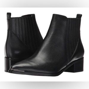 Marc Fisher Yommi Black Leather ankle booties